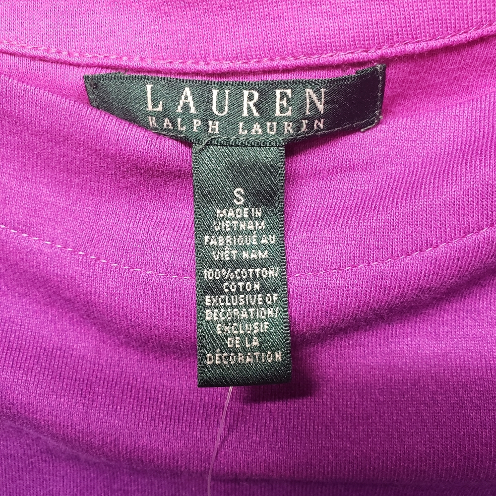 NWT Small Lauren Pink/Purple Ombre Colored Short Sleeve Boatneck Top - Picture 4 of 8